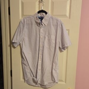 Tommy Hilfiger Men's Blue and White Checkered Shirt